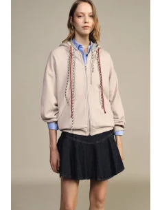 Jupe courte en denim avec volant évasé Dixie