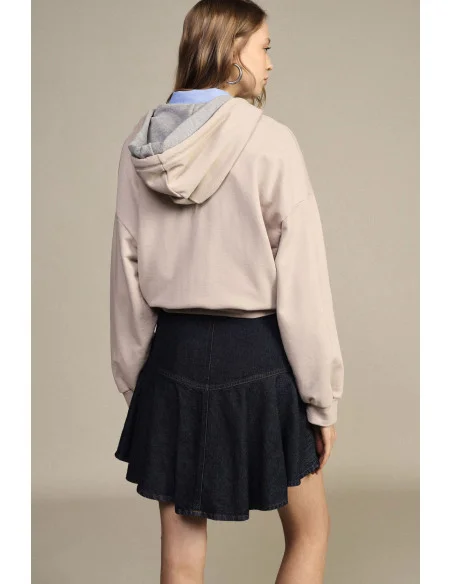 Gonna Corta Denim Con Balza Svasata Dixie