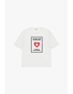 T-Shirt Girocollo Stampa Cuore E Frase Dixie 2