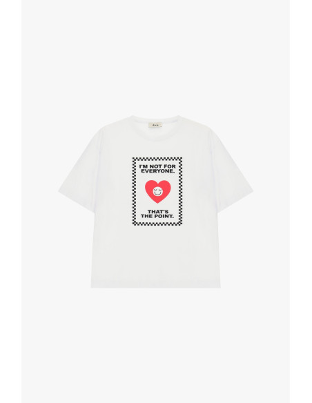 Round-neck T-shirt with heart print and ‘Dixie’ slogan - Vestiti Fi...