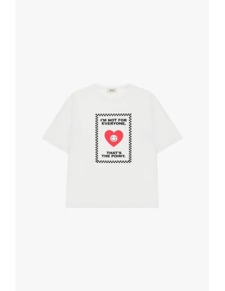 T-Shirt Girocollo Stampa Cuore E Frase Dixie