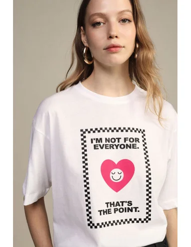 T-Shirt Girocollo Stampa Cuore E Frase Dixie