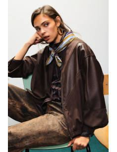 Dixie Bomber Jacket with Structured Inserts and Button Fastening - ...