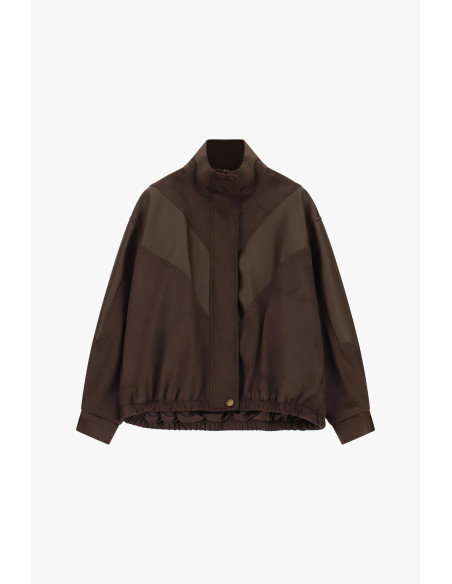 Dixie Bomber Jacket with Structured Inserts and Button Fastening - ...