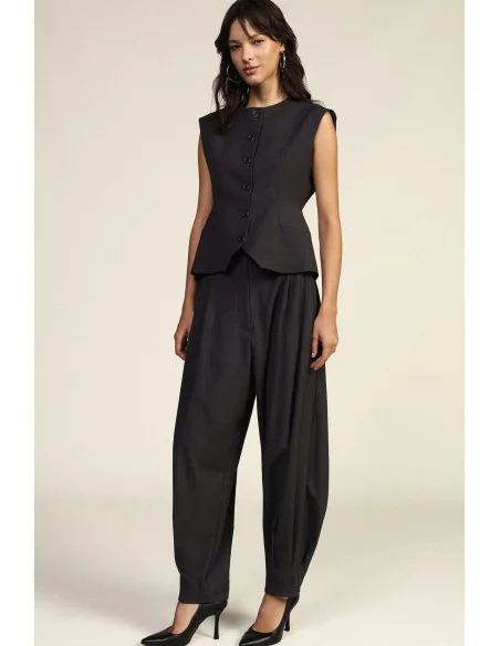 Wide-Leg Trousers with Front Pleats and Regular Waist Dixie
