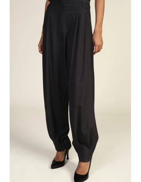 Wide-Leg Trousers with Front Pleats and Regular Waist Dixie