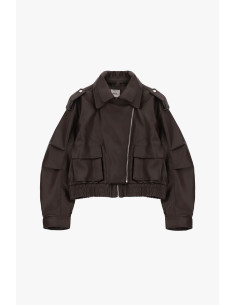 Giacca In Stile Biker Con Tasche Applicate Dixie