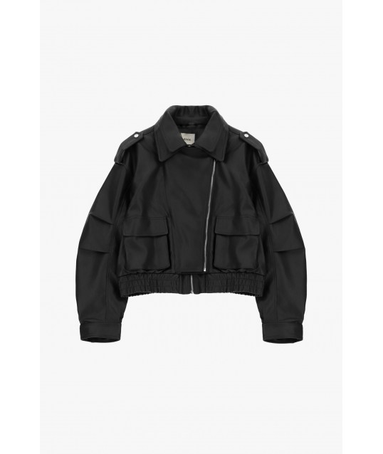 Giacca In Stile Biker Con Tasche Applicate Dixie