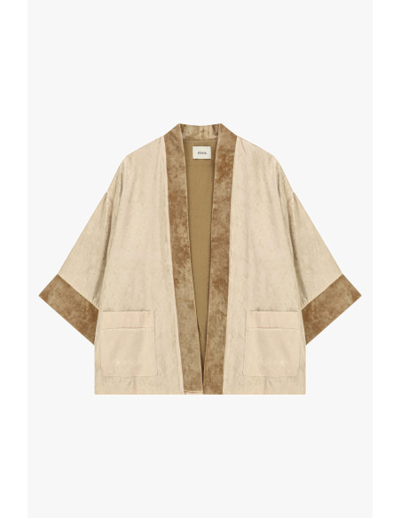 Manteau ample de style « duster » en jacquard avec bordures contrastées Dixie - Veste...