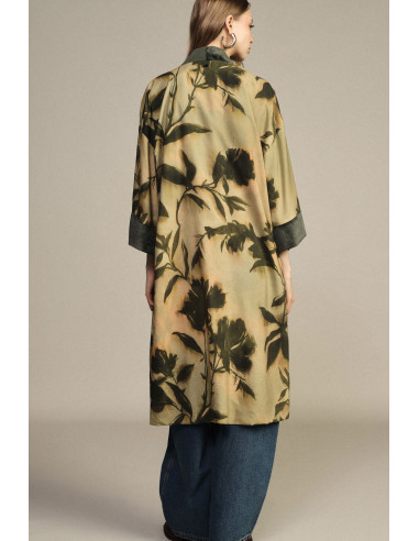 Manteau duster à motif floral avec poches frontales Dixie