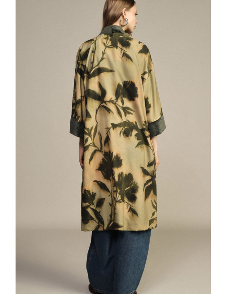 Manteau duster à motif floral avec poches frontales Dixie