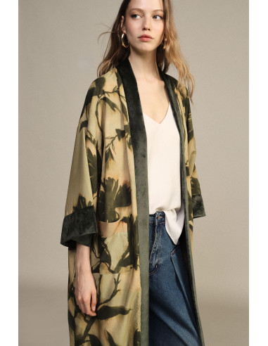 Floral Print Duster Coat with Front Pockets Dixie
