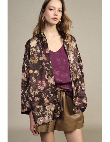 Dixie Short Floral Print Coat with Pockets - Vestiti Firmati Life S...