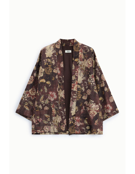 Dixie Short Floral Print Coat with Pockets - Vestiti Firmati Life S...
