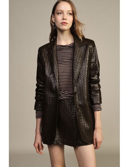 Blazer à deux boutons, motif chevron ton sur ton, Dixie - Vestiti F...