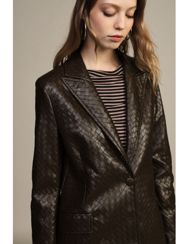 Blazer à deux boutons, motif chevron ton sur ton, Dixie - Vestiti F...