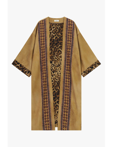 Dixie Duster Coat with Animal Print and Floral Pattern - Vestiti Fi...