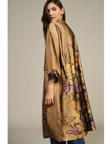 Dixie Duster Coat with Animal Print and Floral Pattern - Vestiti Fi...