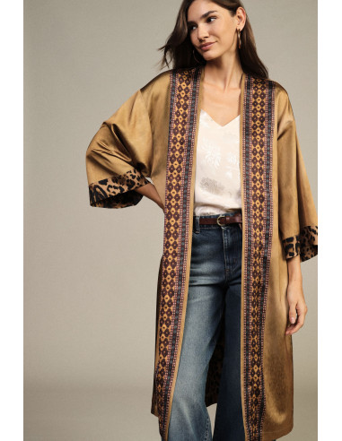 Manteau duster avec imprimé animalier et motif floral Dixie