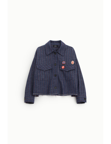 Blazer court à rayures avec poches plaquées Dixie - Vestiti Firmati...