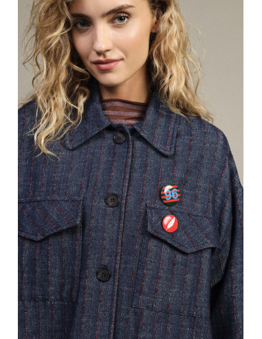 Blazer court à rayures avec poches plaquées Dixie - Vestiti Firmati...