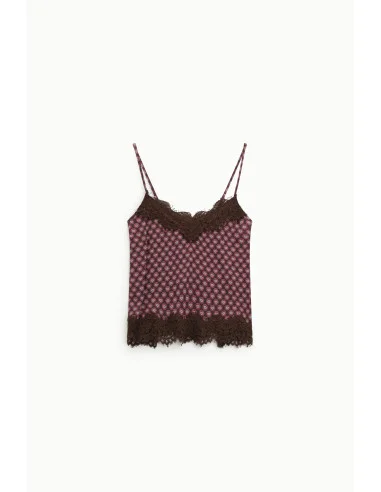 Top Con Spalline Sottili E Pizzo Stampato Dixie