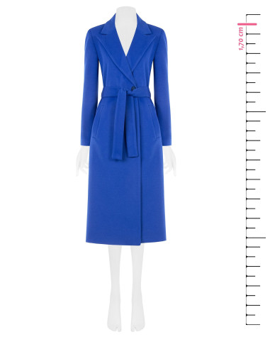Manteau en laine, coupe droite, avec ceinture assortie, collection ...