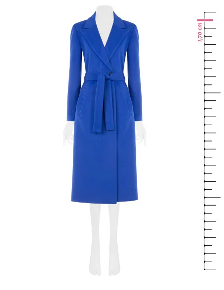 Straight-cut Wool-Blend Coat with Matching Belt Rinascimento