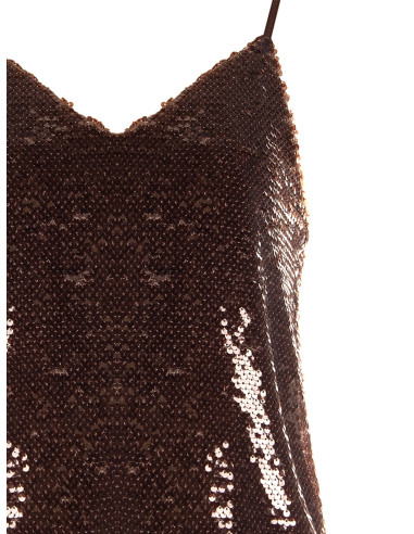 Top A Canotta Con Scollo A V E Ricamo Di Paillettes Rinascimento