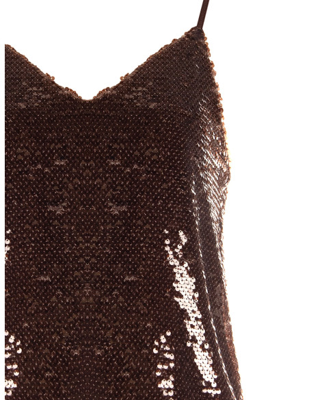 Top à bretelles avec encolure en V et broderie de paillettes Rinascimento