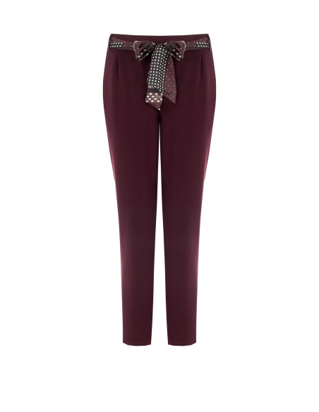 Pantaloni Skinny In Poliviscosa Con Elastico Dietro E Foulard Logato Rinascimento