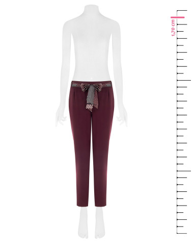 Pantalon skinny en polyviscose avec élastique à l'arrière et foular...