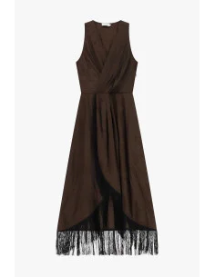 Robe longue sans manches à franges Please 2