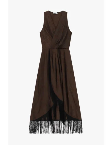 Robe longue sans manches à franges Please