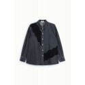 Camicia Denim Con Inserti In Pizzo E Bottoni Please