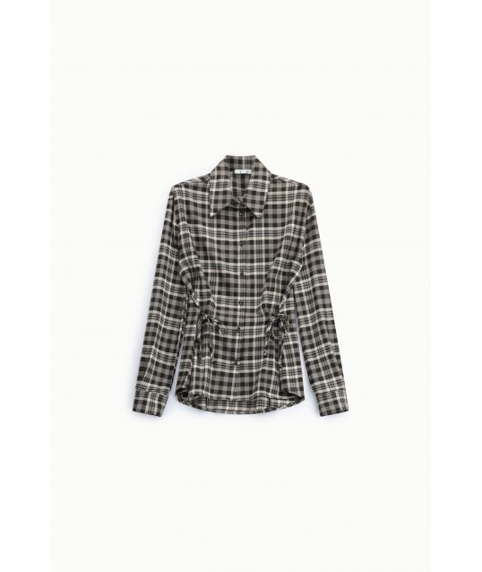 Camicia Stampa Check Con Coulisse Laterali Please
