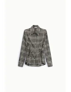Chemise à carreaux avec cordons de serrage sur les côtés, Please 2