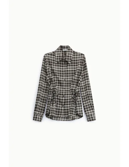Camicia Stampa Check Con Coulisse Laterali Please