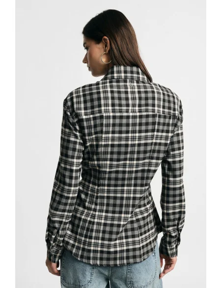 Chemise à carreaux avec cordons de serrage sur les côtés, Please