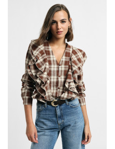 Checked Shirt with Ruffles at the Front, Please