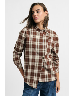 Camicia A Quadri Chiusura Asimmetrica Please