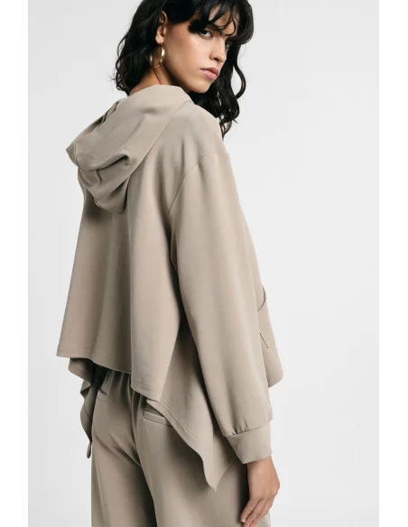 Sweat à capuche à ourlet asymétrique « Please »