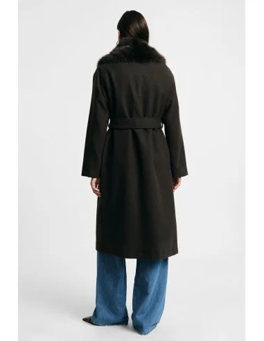 Please Long Coat with Maxi Fur Collar