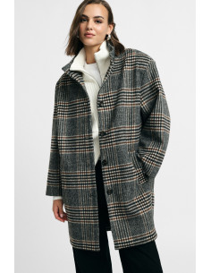 Cappotto A Quadri Con Bottoni E Tasche Laterali Please