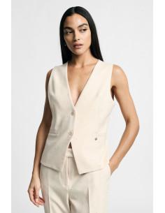 V-neck waistcoat with piped pockets – Please
