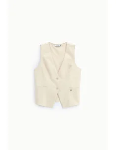Gilet Scollo A V Con Tasche A Filetto Please 2