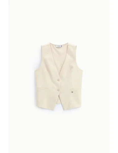 V-neck waistcoat with piped pockets – Please