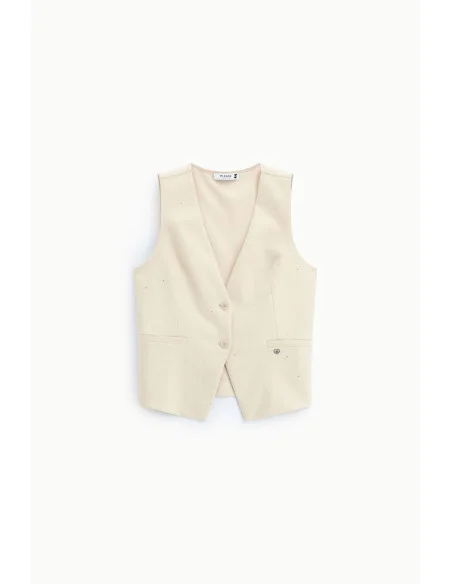 V-neck waistcoat with piped pockets – Please