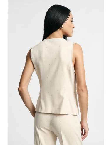 Gilet à encolure en V avec poches passepoilées « Please »