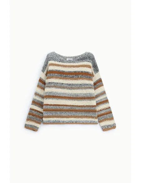 Maglione Pullover A Righe Con Maniche Lunghe Please
